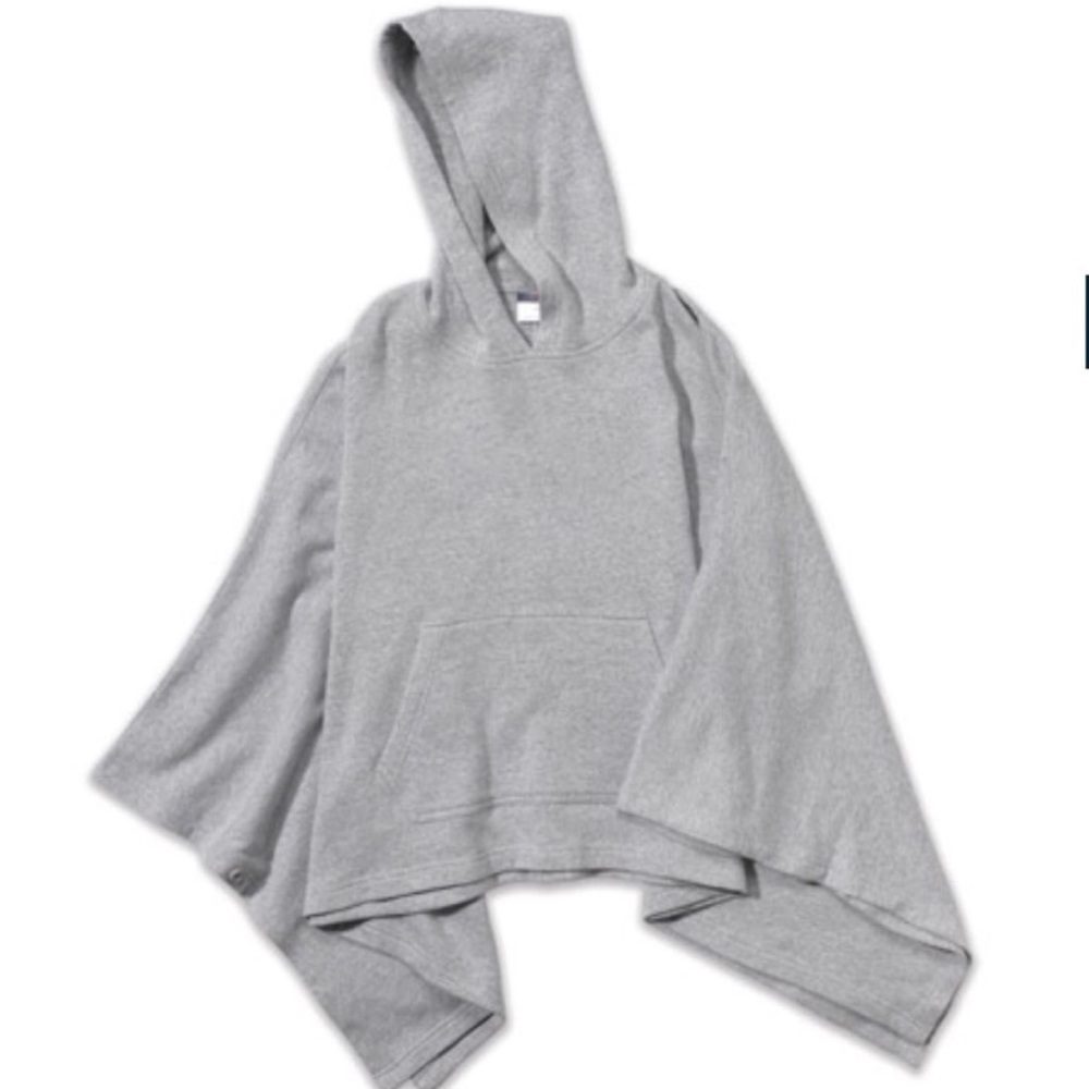MV Sport Amanda Sweatshirt Poncho in Grey - Picture 2 of 5
